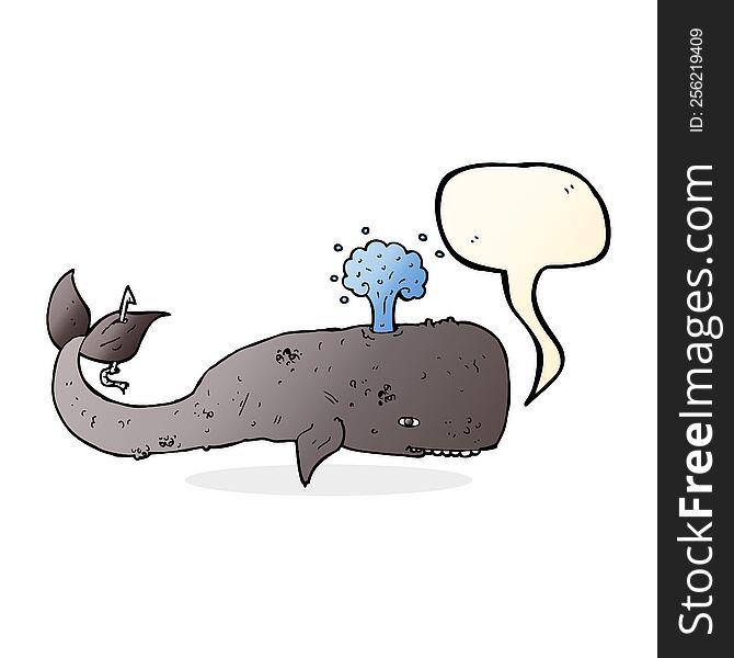 cartoon whale with speech bubble