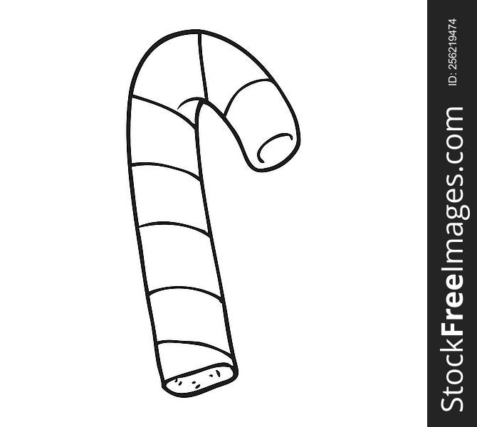 Black And White Cartoon Candy Cane