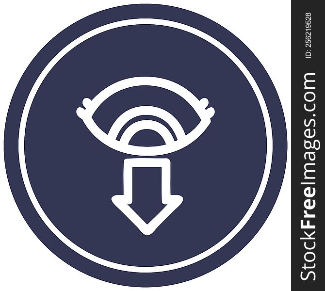 staring eye circular icon symbol