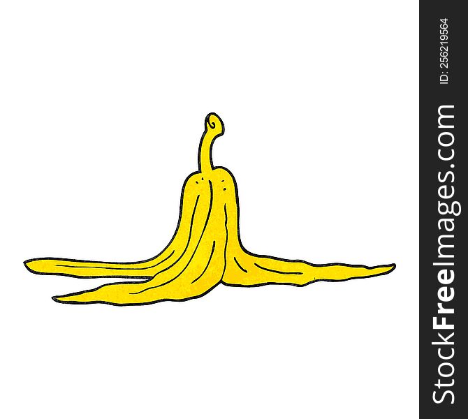 freehand textured cartoon banana peel