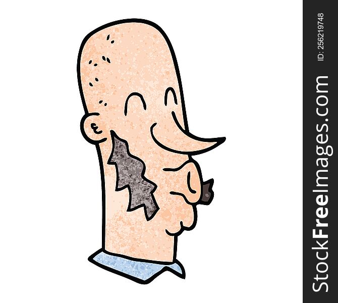 Cartoon Doodle Man With Side Burns