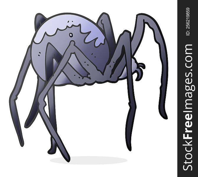 freehand drawn cartoon creepy spider