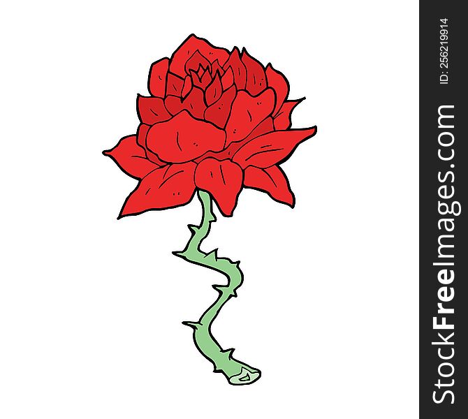 cartoon tattoo rose
