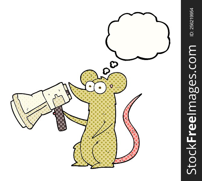 Thought Bubble Cartoon Mouse With Megaphone
