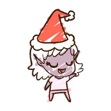 Christmas Elf Chalk Drawing Stock Image