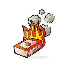 Cartoon Pack Of Matches Stock Image
