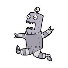 Cartoon Terrified Robot Royalty Free Stock Image