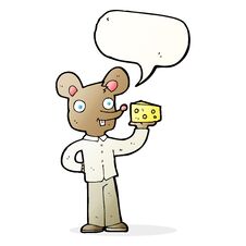 Cartoon Mouse Holding Cheese With Speech Bubble Royalty Free Stock Image Cartoon Mouse Holding Cheese With Speech Bubble Royalty Free Stock Image