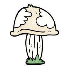 Cartoon Doodle Wild Mushroom Stock Photo
