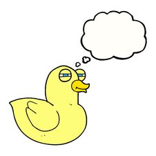 Thought Bubble Cartoon Funny Rubber Duck Stock Photo
