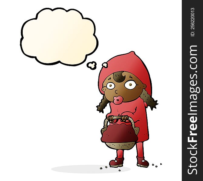 little red riding hood cartoon with thought bubble