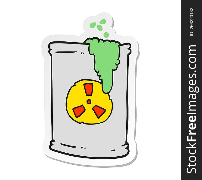 sticker of a cartoon radioactive waste