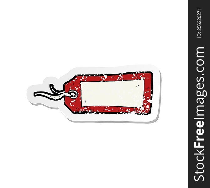 retro distressed sticker of a cartoon luggage tag