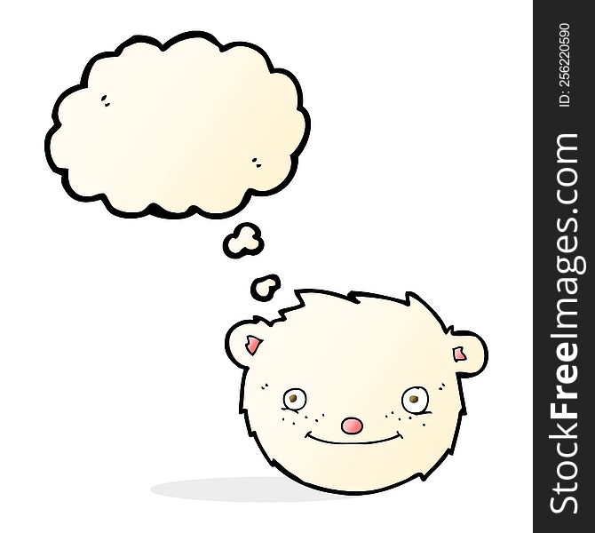 Cartoon Polar Bear Head With Thought Bubble