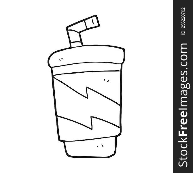 Black And White Cartoon Soda Drink