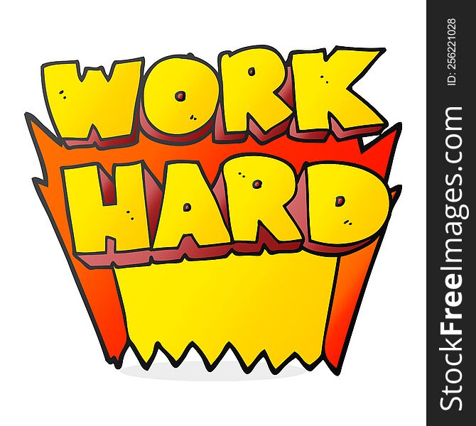 Cartoon Work Hard Symbol