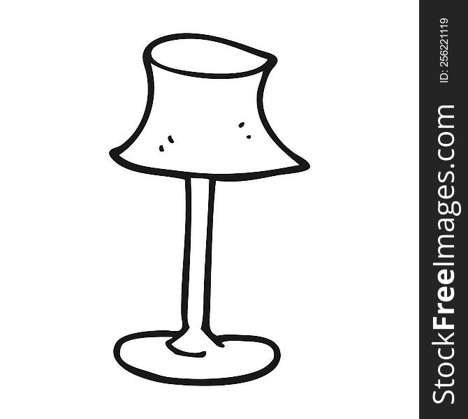black and white cartoon lamp