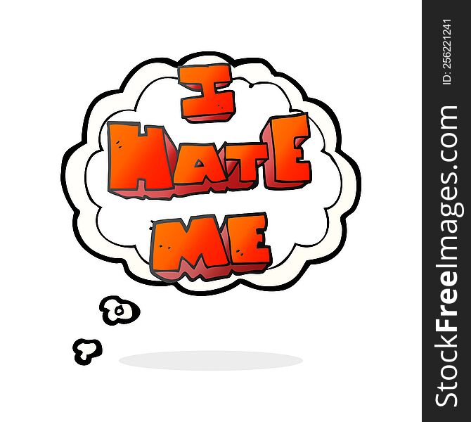 I Hate Me Thought Bubble Cartoon Symbol