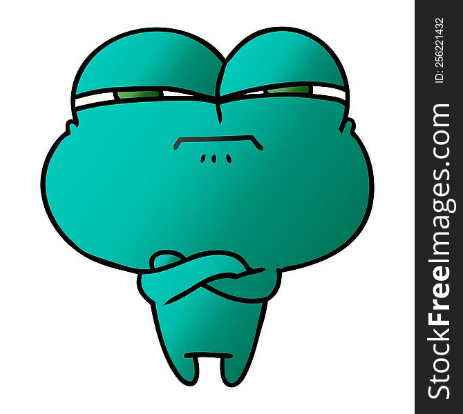 Gradient Cartoon Of Cute Kawaii Cross Frog