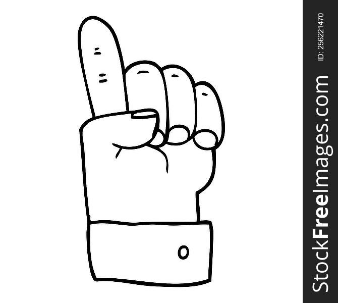 Line Drawing Cartoon Pointing Hand