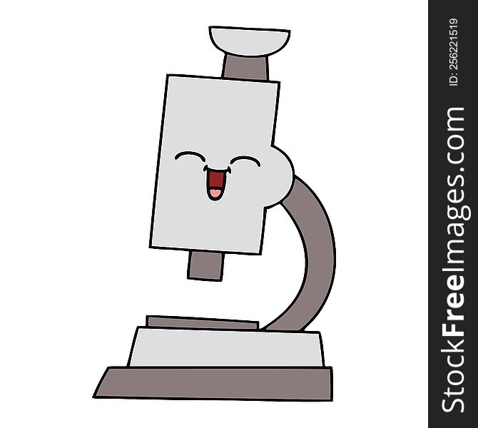 cute cartoon of a microscope. cute cartoon of a microscope