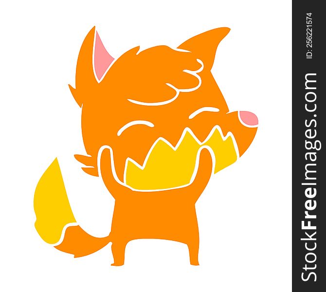 Flat Color Style Cartoon Fox