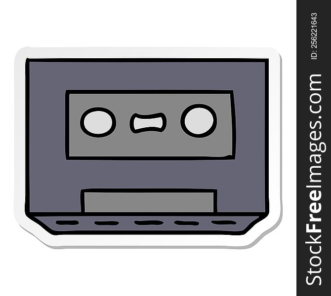 Sticker Cartoon Doodle Of A Sticker Cassette Tape