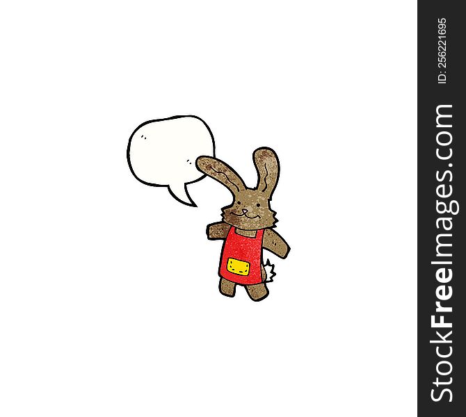 cartoon rabbit with speech bubble