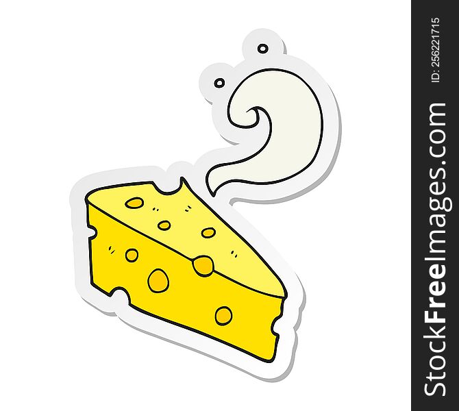 sticker of a cartoon cheese