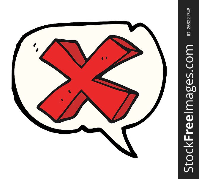 Speech Bubble Cartoon Negative X Symbol