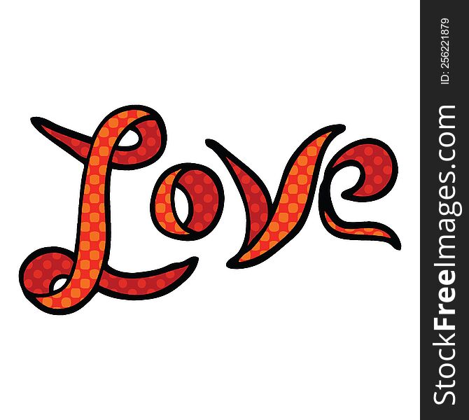 comic book style cartoon love banner