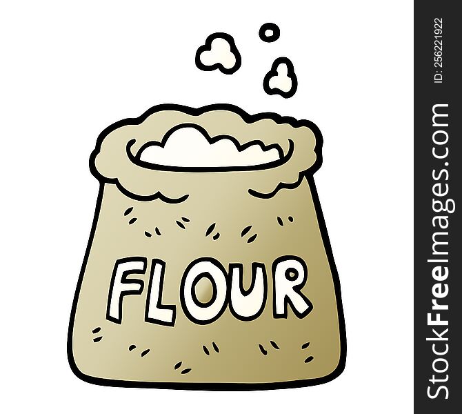 Vector Gradient Illustration Cartoon Bag Of Flour