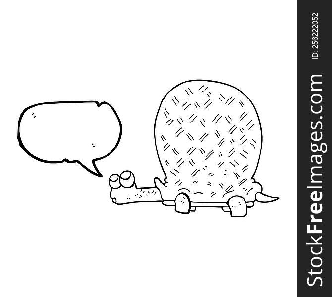 freehand drawn speech bubble cartoon tortoise
