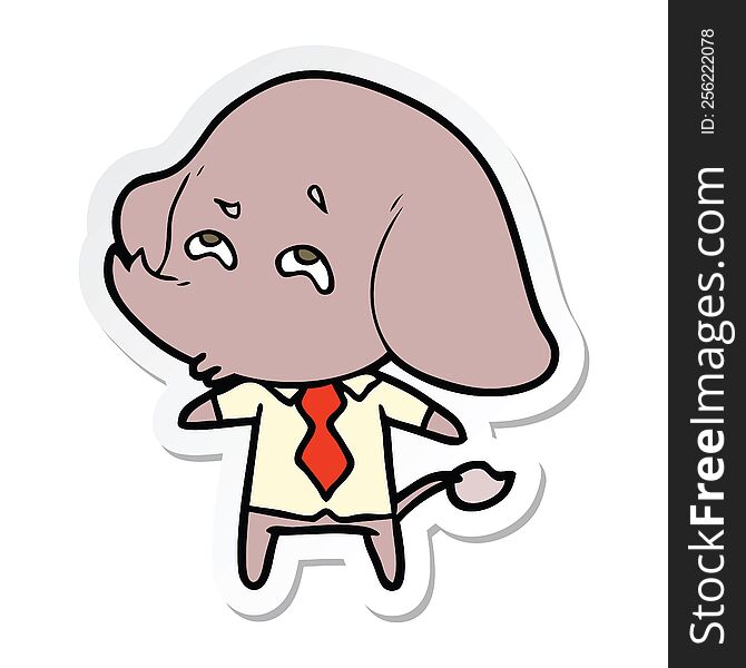 sticker of a cartoon elephant boss remembering