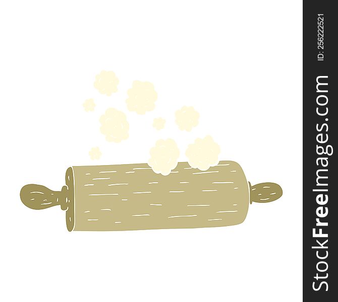 flat color illustration of rolling pin. flat color illustration of rolling pin