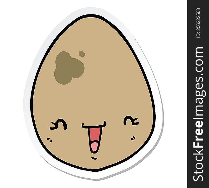 sticker of a cartoon egg