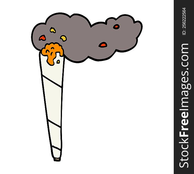 Cartoon Doodle Marijuana Joint