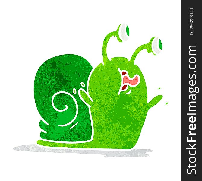 Retro Cartoon Of A Slimy Snail