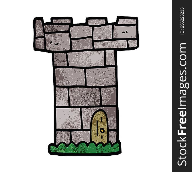 cartoon doodle castle tower