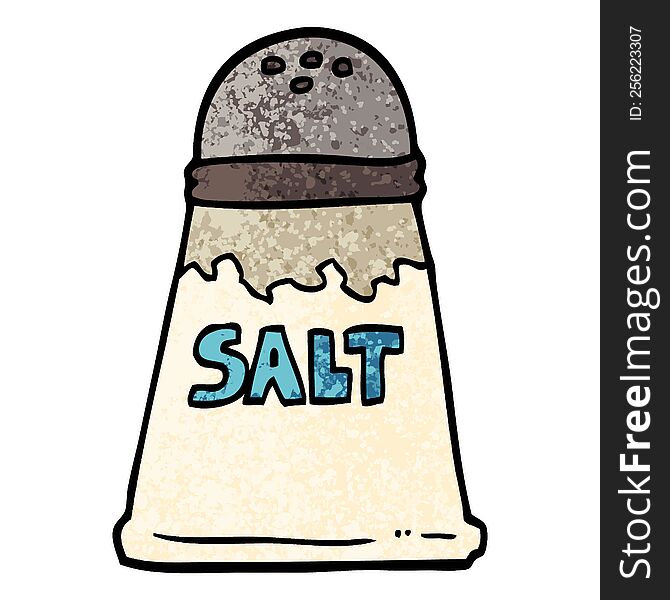 Grunge Textured Illustration Cartoon Salt Shaker