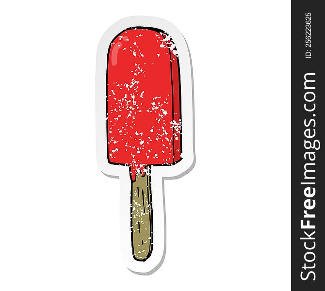 Distressed Sticker Of A Cartoon Lollipop