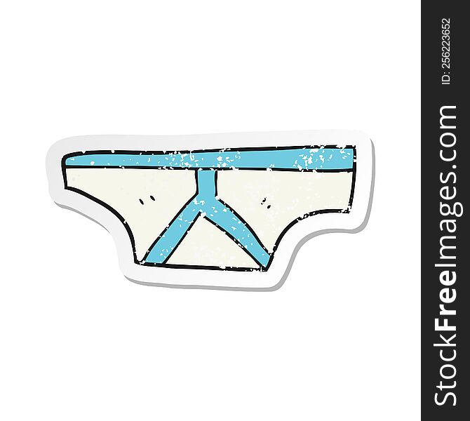 retro distressed sticker of a cartoon underpants