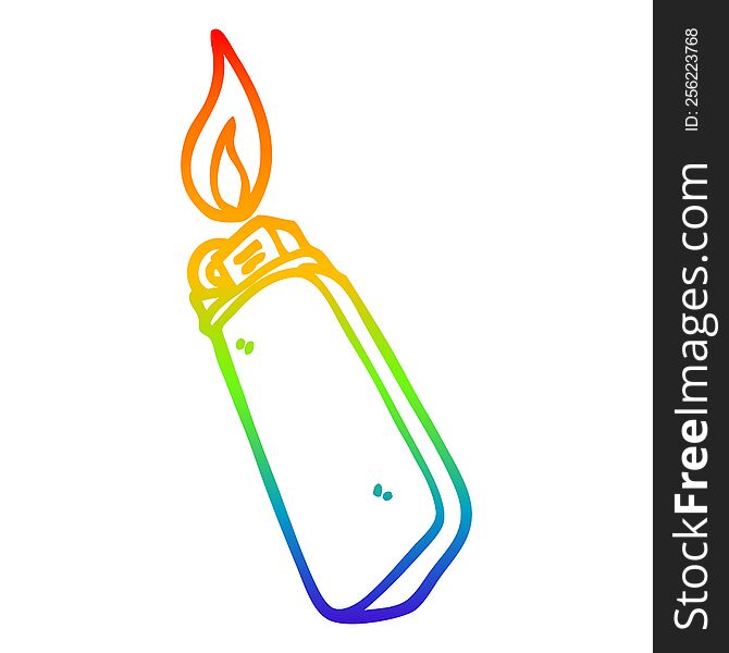 rainbow gradient line drawing cartoon disposable lighter