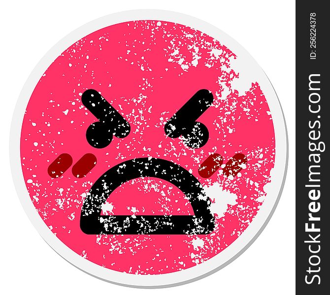 Angry Boss Face Circular Sticker