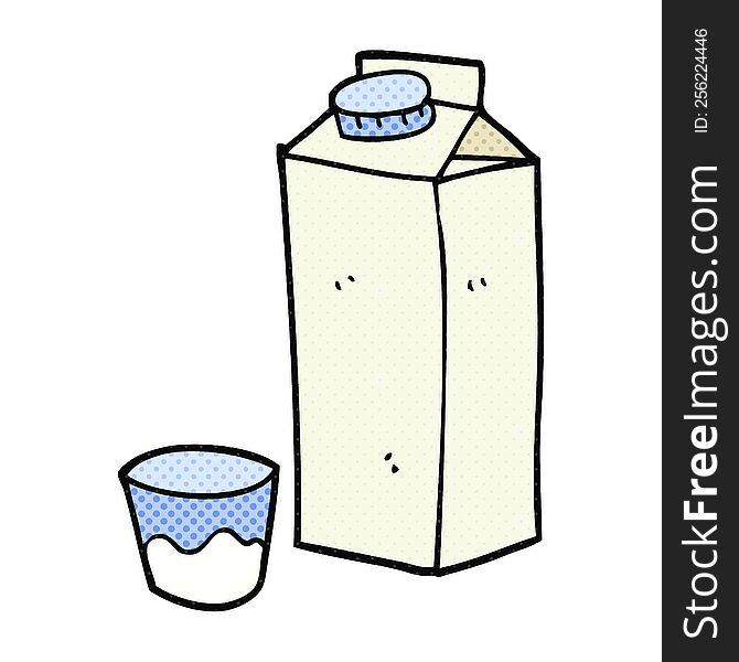 freehand drawn cartoon milk carton