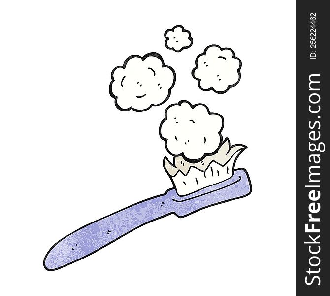 freehand drawn texture cartoon toothbrush