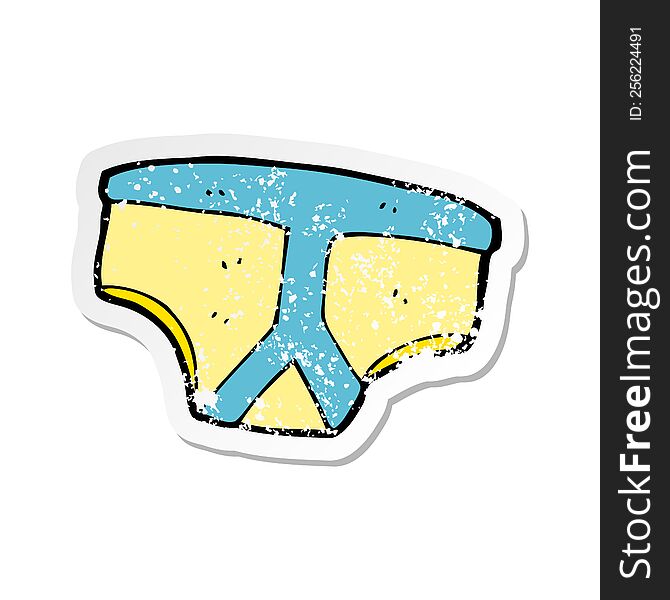 retro distressed sticker of a cartoon underpants