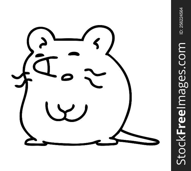 line doodle of a white mouse. line doodle of a white mouse