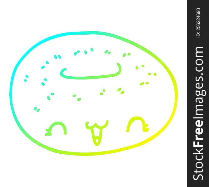 Cold Gradient Line Drawing Cute Cartoon Donut