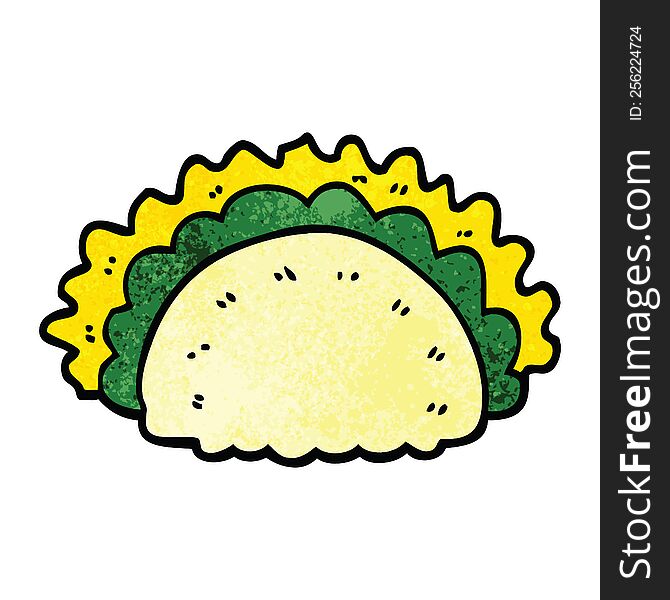 cartoon doodle healthy taco
